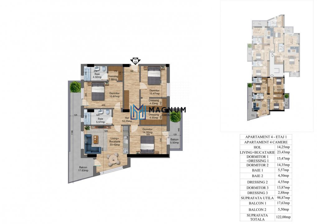 Apartament 4 camere, Bloc Nou -Parcul Oraselul Copiilor
